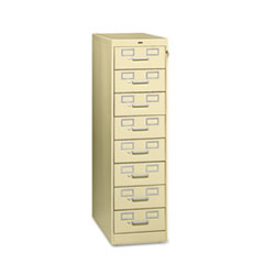 Tennsco Eight-Drawer Multimedia/card File Cabinet, Putty, 15