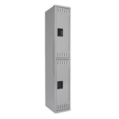 Tennsco Double Tier Locker, Single Stack, 12w X 18d X 72h, Medium Gray