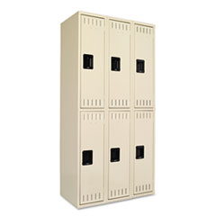 Tennsco Double Tier Locker, Triple Stack, 36w X 18d X 72h, Sand