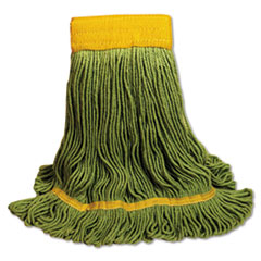 Boardwalk Ecomop Looped-End Mop Head, Recycled Fibers, Large Size, Green