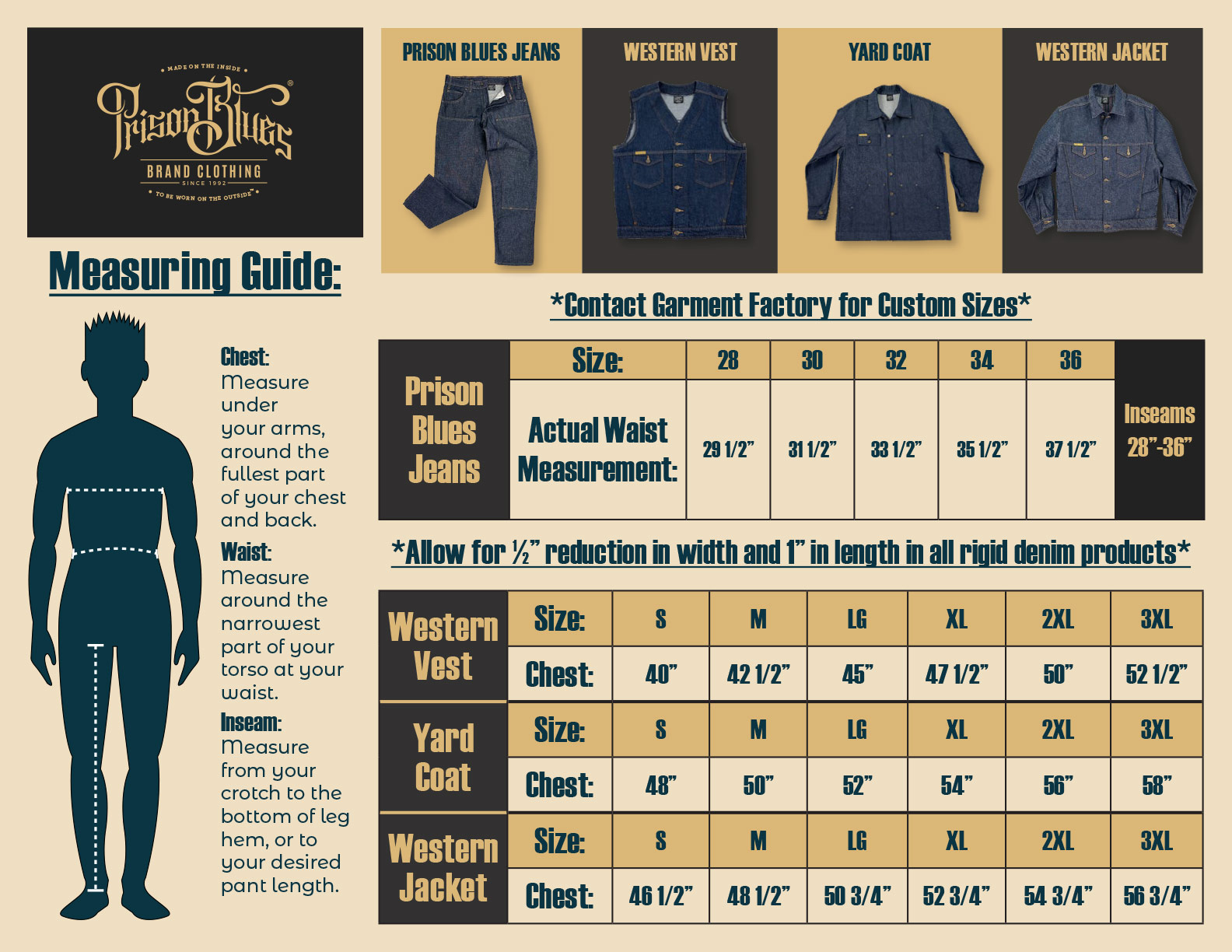 Sizing chart 1