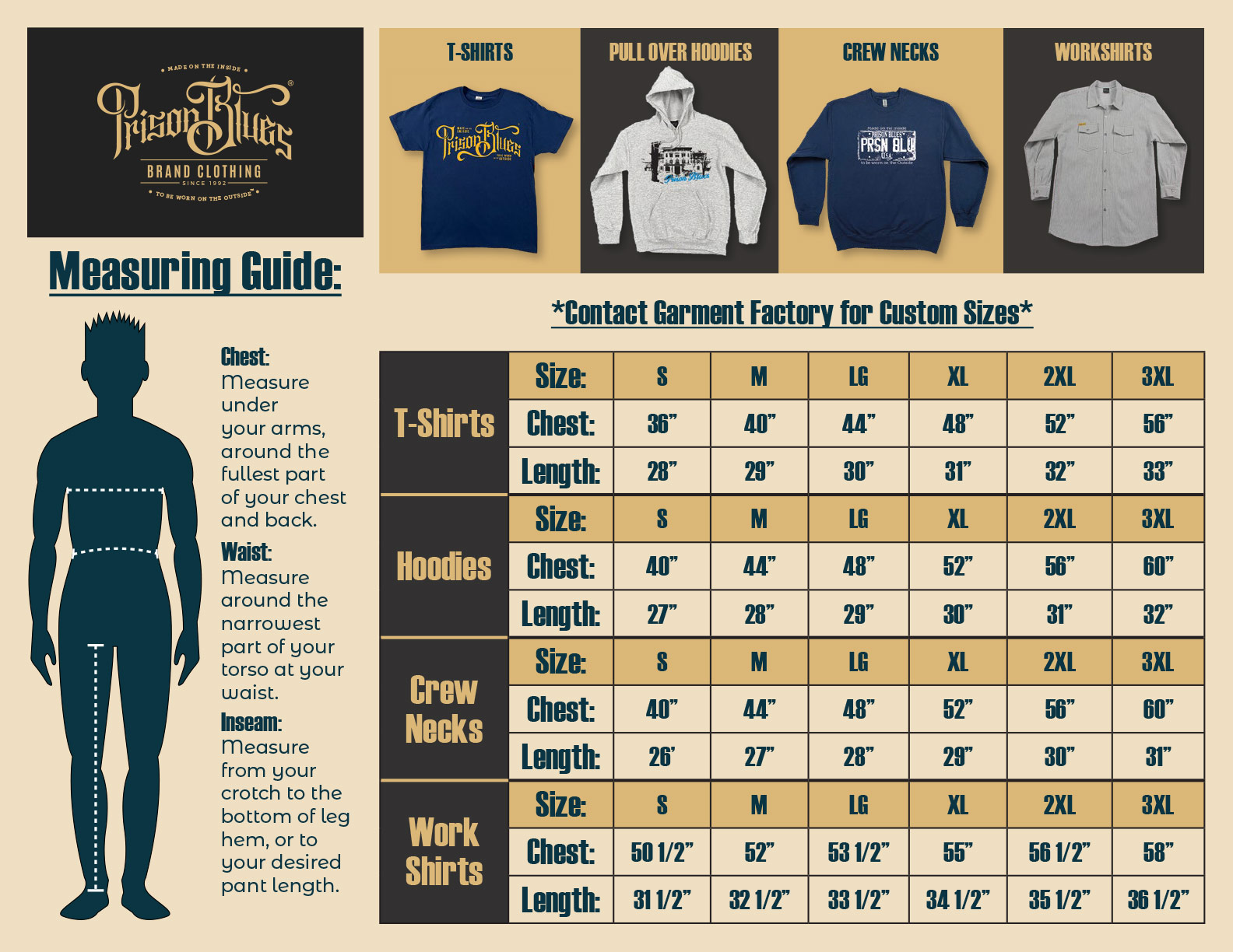 Sizing chart 2